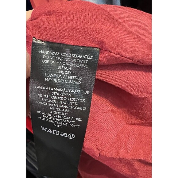 Anthro Midi Dress Pleated Chiffon Rust Orange Sweetheart Bodice XS 4/6 Chic Prom - Picture 11 of 14